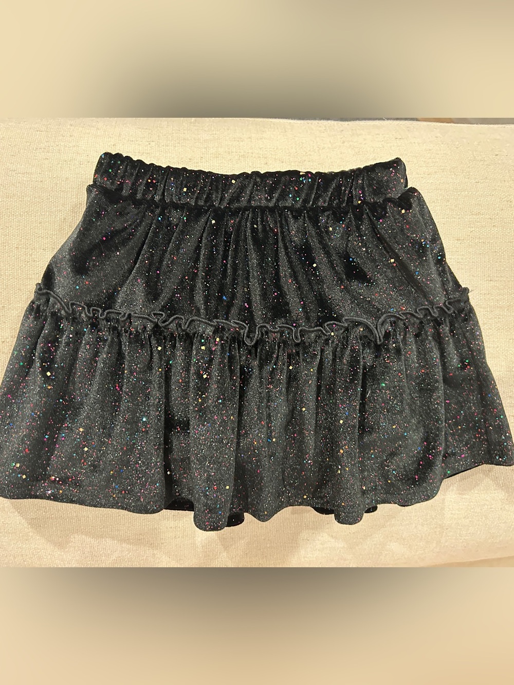 jumping beans Black Glitter Tiered Ruffle Skort